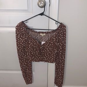 LA hearts brown floral long sleeve